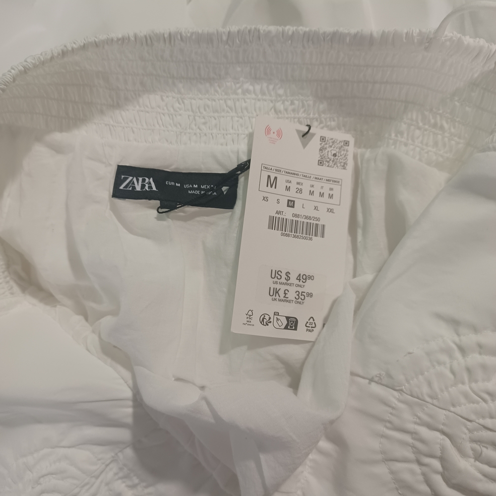Zara White Rosette Minidress - Picture 2 of 8
